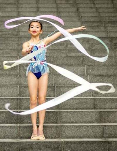 R Blue Flower Ribbon Studio Steps